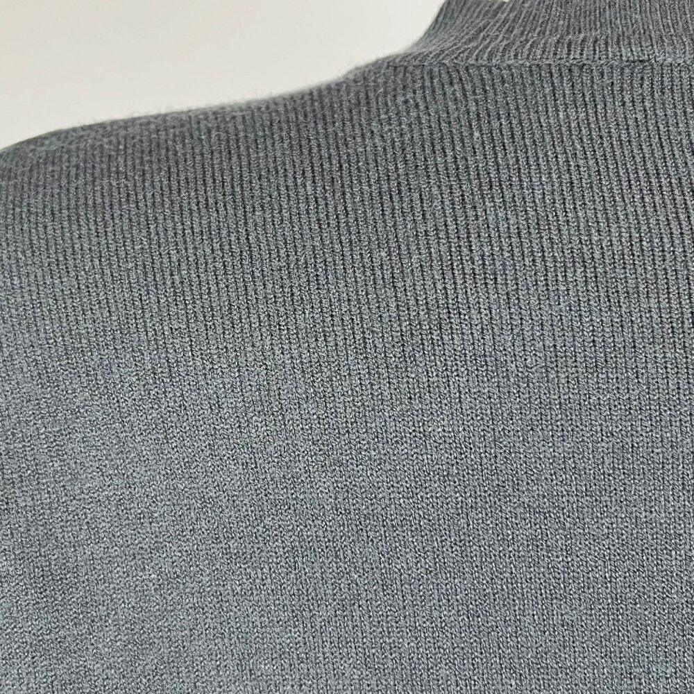 Ann Taylor Womens Plus Navy Faux Leather Knit Cardigan V Neck Sweater size XXL - Picture 9 of 12